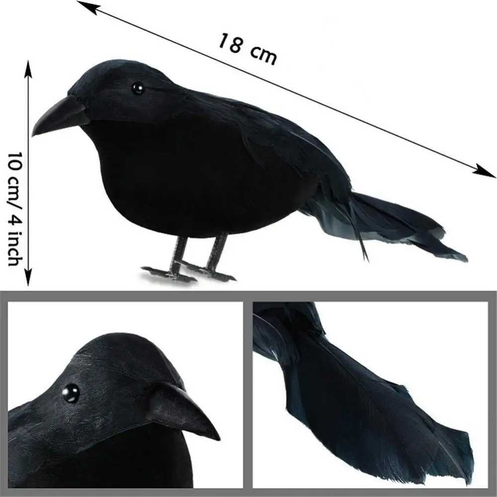 Halloween Decoracion Simulation Black Crow Raven Bird Repellent Pest Control Pigeon Repellent Garden Decoration OutdoorXJ240817