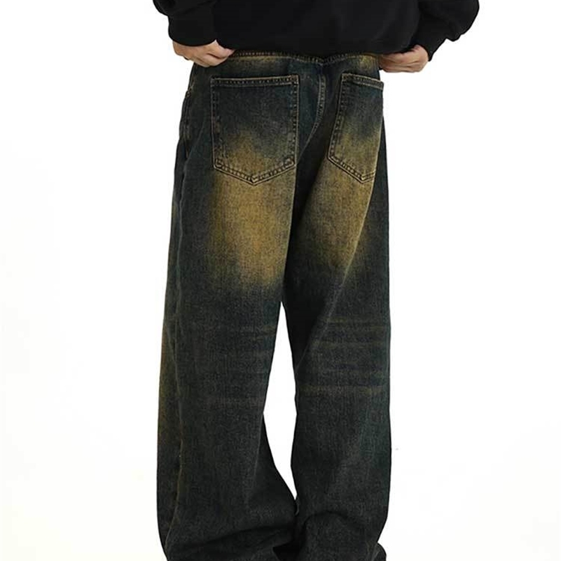 REDDACHiC Plus Size Green Wash Baggy Jeans Men Adjust-waist Wide Leg Casual Pants Vintage Y2k Trousers Biker Moto Streetwear 240816