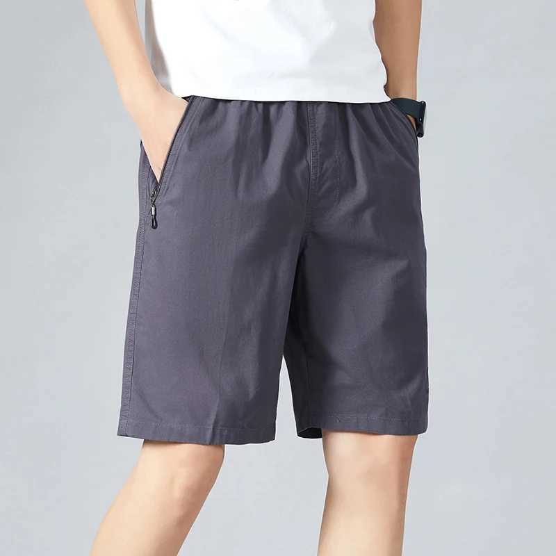Big Size Mens Sports Casual Shorts Zipper Pocket Board Shorts Man Fashion Baggy Solid Comfortable Beach Running Short PantsXJ240817