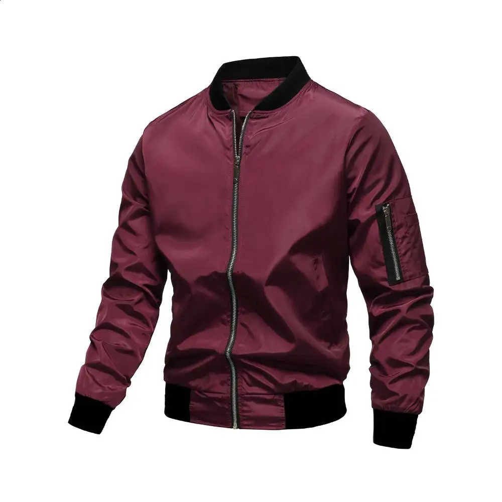 Men Jacket Bomber Outerwear Casual Hip Hop Zipper Coats Windbreaker Fashion Baseball Uniform Jackets Male Streetwear 240816