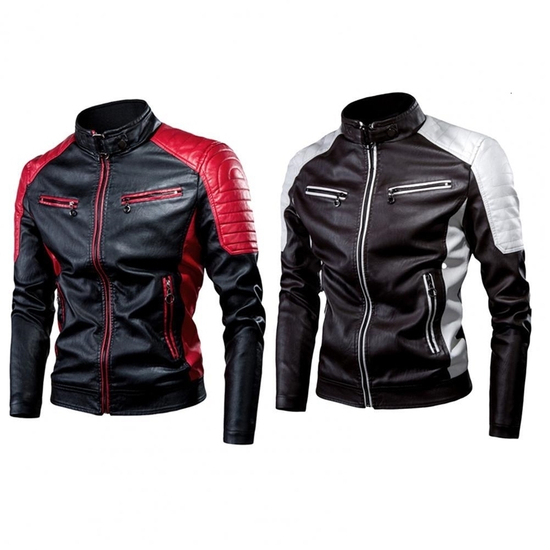 Mens Zipper Flying Jacket Waterproof Splicing Cool Retro Multi Pocket Bicycle w240816