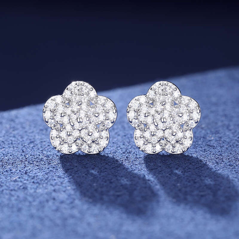 Pass Tester Sterg Sier Fine Jewelry Gold Plated Vvs Moissanite Jewellery Dia Stud Earrings