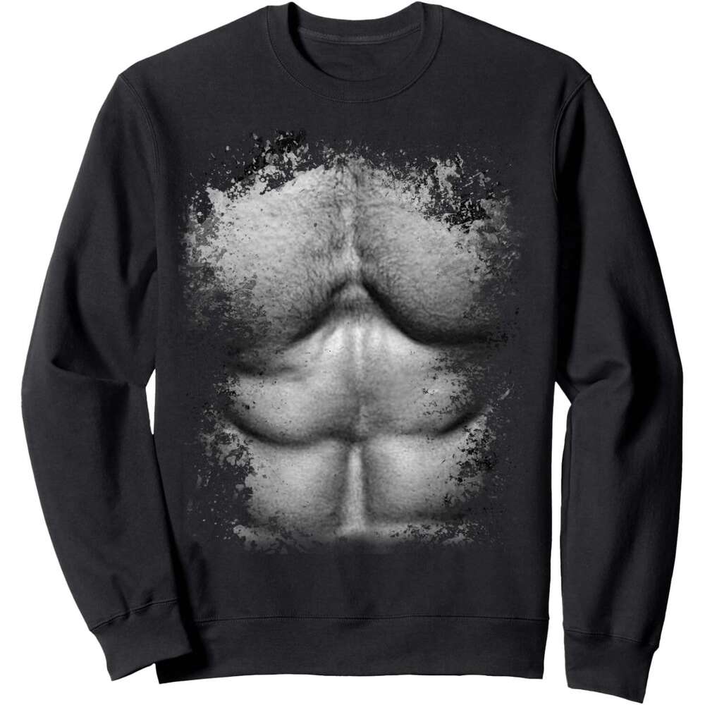 Long Sleeve Shirts For Men Sweatshirt Chest And Six Pack Abs Funny Muscles Gift For Sweatshirt Graphic Tee Streetwear Casual Tops Clothes sweatshirts