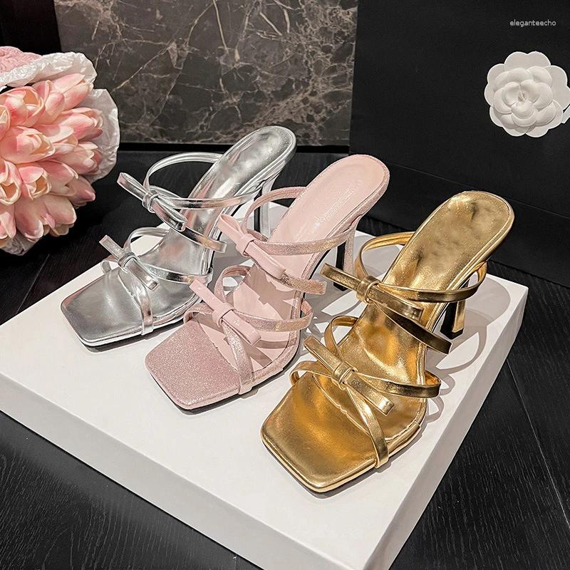 2025 S Fashion Designer Sandals Sexy Narrow Band Stiletto High Heels Woman Street Style Gladiator Buckle Strap Party Dress Shoes