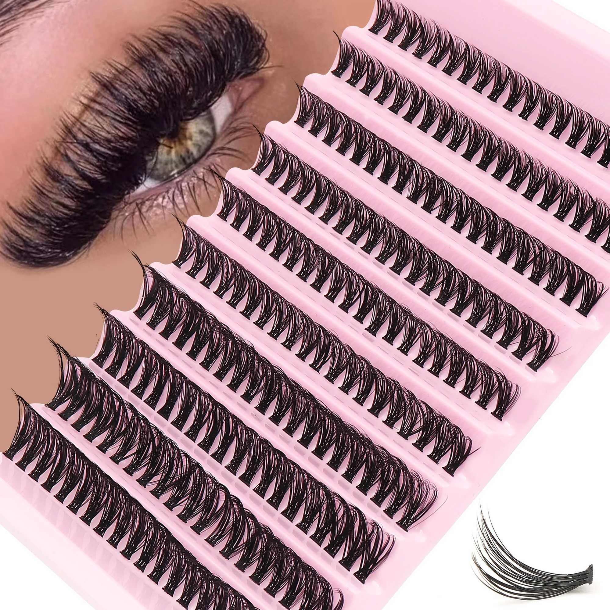 200 natural looking D-URL false eyelashes thick and fluffy suitable for daily wear W240803