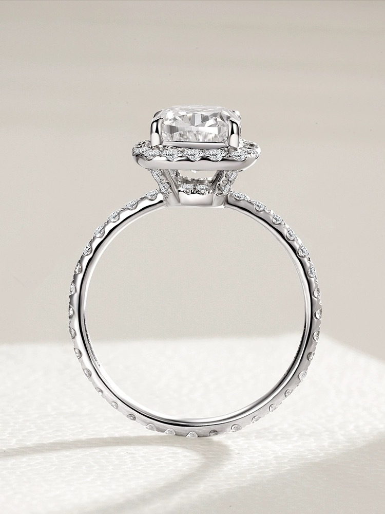 Infinity 6MM 1CT Moissanite Wedding | Sterg Sier Cushion Cut Halo Ring for Women dh5727163