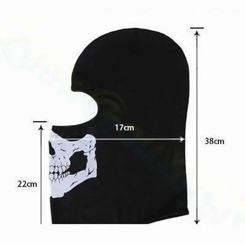 Black Ghost Skull Full Face Mask Windproof Ski Mask Motorcycle Facial Tactical Balaclava Mask Suitable for Womens Halloween Role Playing W240817