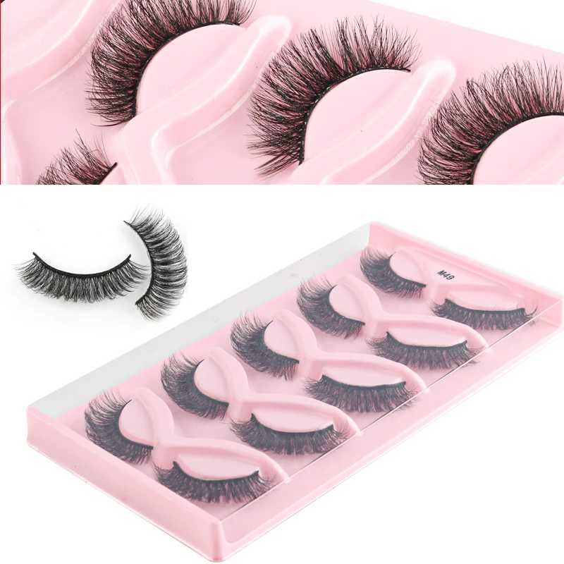 New 3/5 pairs of natural fake eyelashes cartoon eyelashes 3D artificial mink eyelashes soft natural reality cat/fox eyelash extension W240803