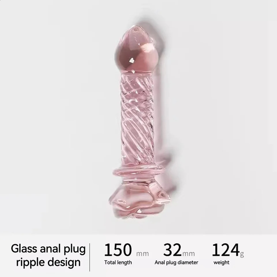 Rose Glass Bullet Butt Plug Transparent Pink Stimulating Anal Masturbation Beads Penetration Anal Plug Adult Sex Toy Joinjjtoy 250108