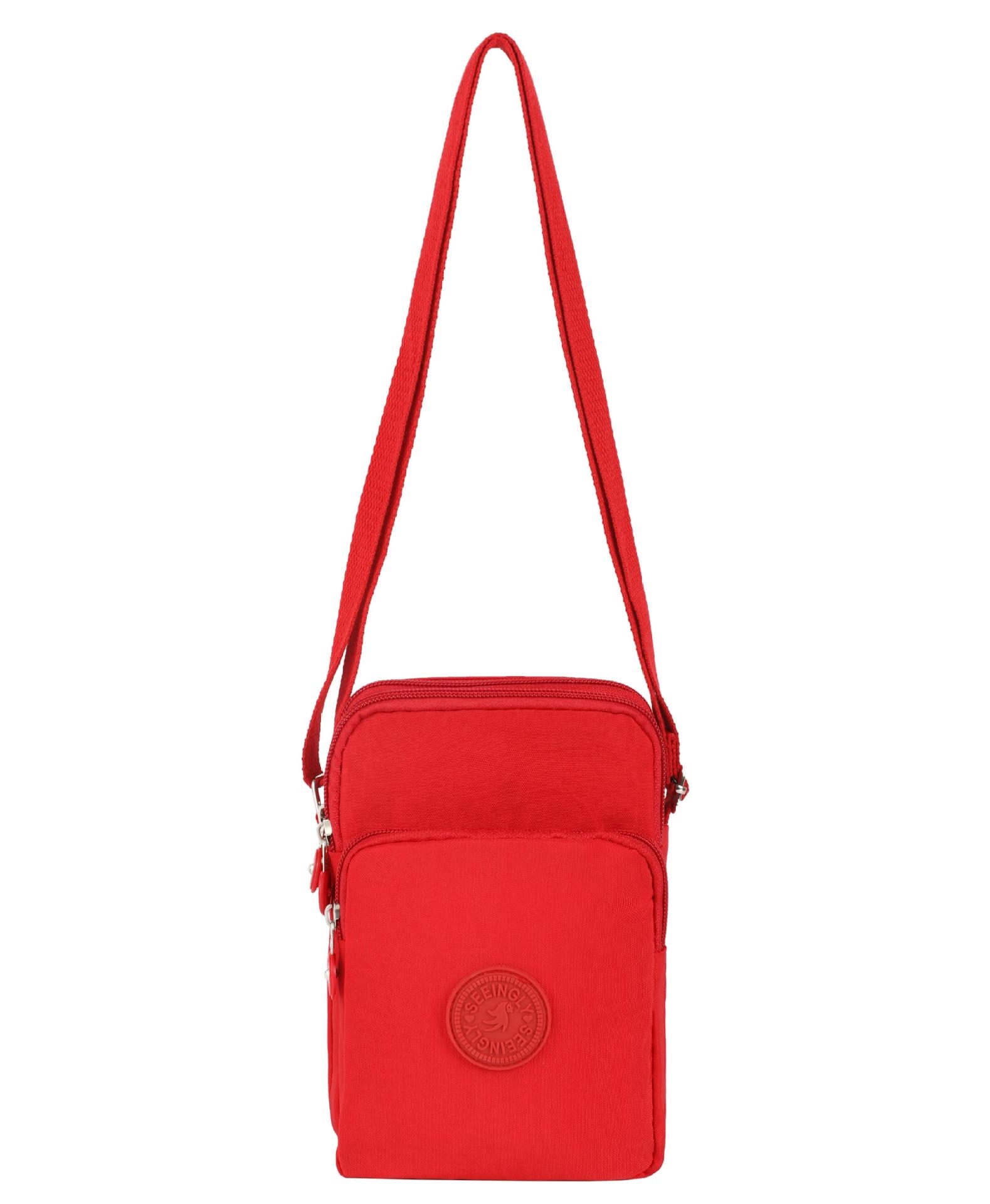 Foreign trade vertical simple bag female Korean version simple zipper single shoulder crossbody vertical version nylon mobile phone bag wholesale