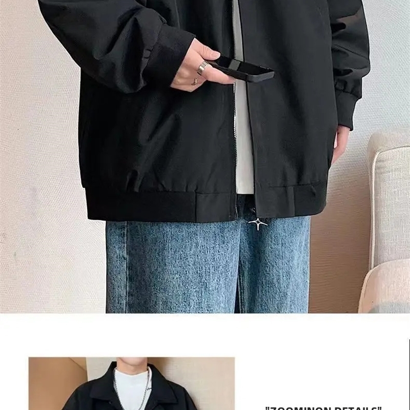 Spring Autumn Trendy Mens Womens Student Style Loose Fashion American Street Style Versatile Top Jacket 240816