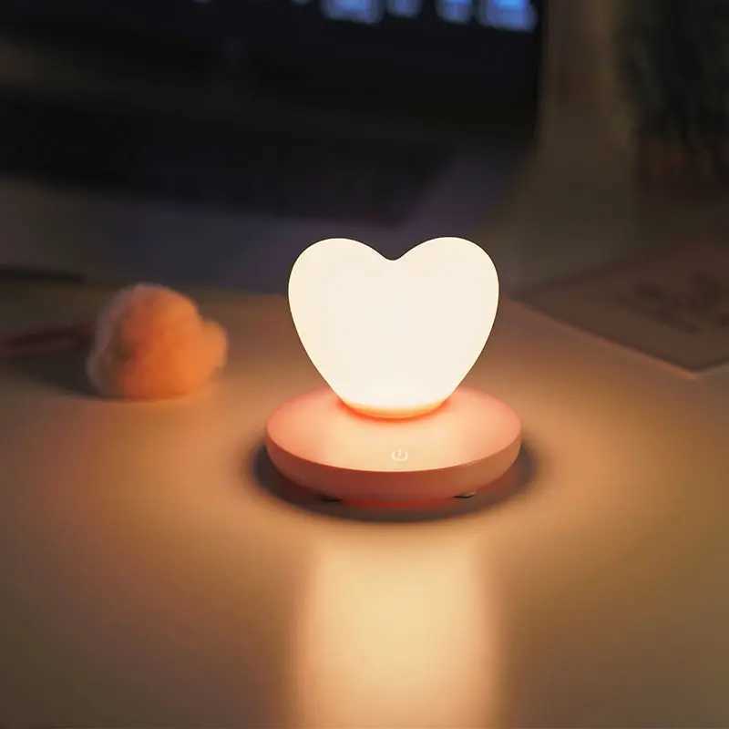 LED heart-shaped night light bedroom decoration romantic table light for Christmas and Valentines Day gifts touch bedside atmospheric light W240816