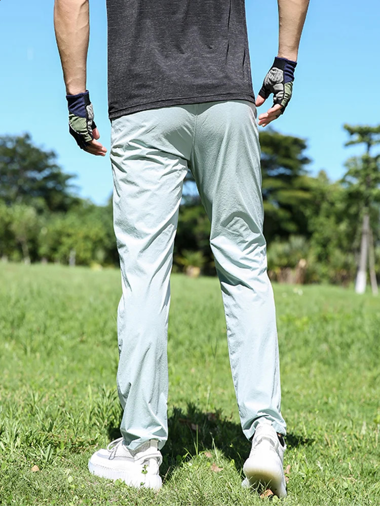 Summer Light Thin Sweatpants Men Breathable Quick Dry Outdoor Sport Golf Trousers Male Stretch Nylon Casual Long Track Pants 240816