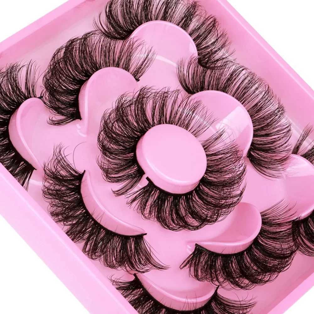 5 pairs of Russian striped eyelashes fluffy mink eyelashes 3D fake eyelashes Russian curly fake eyelashes W240803