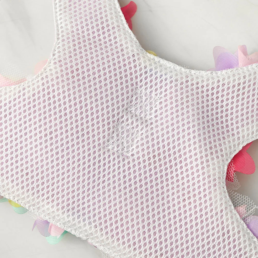 Flower Girl Dogs Harness and Leash Set No Pull Soft Adjustable Breathable Mesh Cute Floral Puppy Pet Safety Vest Harness 250206