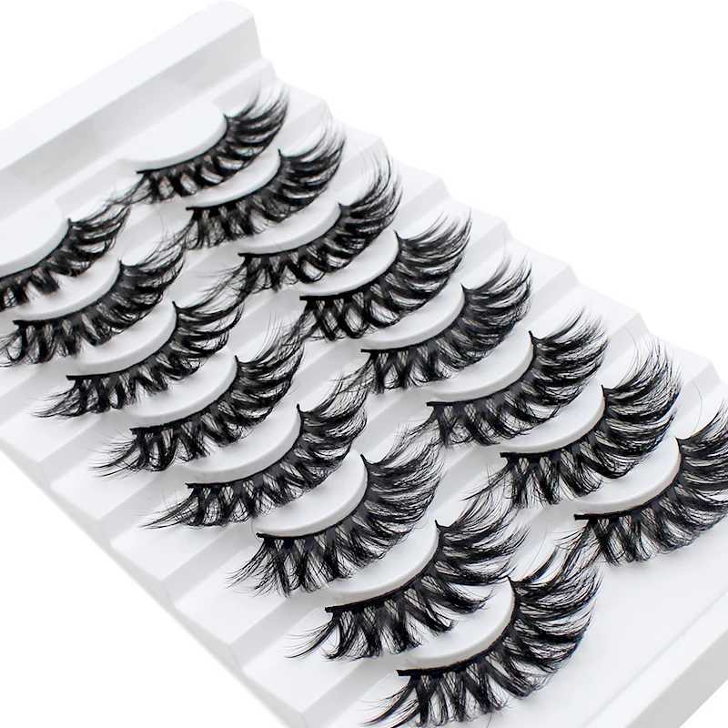 5/8 pairs of 3D mink eyelashes natural fake eyelashes dramatic volume fake eyelashes makeup eyelashes extended silk eyelashes W240803