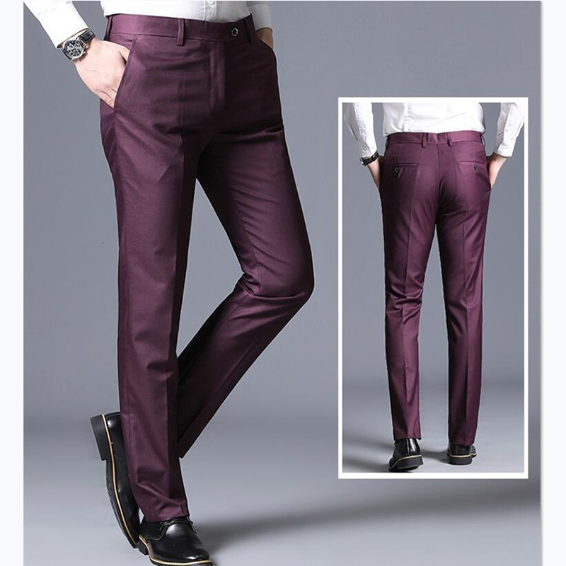 Mens set pants spring mens dress straight business office formal black 240816