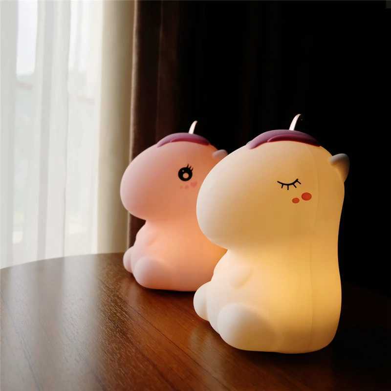 Silicone Unicorn LED Night Light Color USB Charging Light for Childrens Bed Used for Childrens Room Decoration Direct Shipping W240816