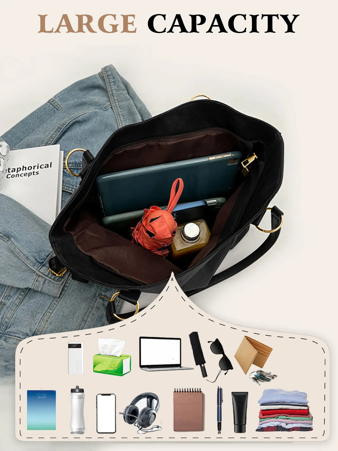 DDPNKL Ladies bag female large capacity fashion fall and winter shoulder bag texture Tote bag 240816