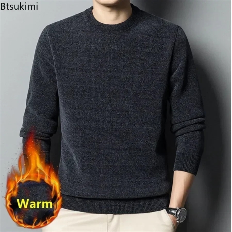 2024 Mens Thick Warm Chenille Cashmere Sweater Top Autumn Winter Soft Casual Pullover Sweater Tops Male Knitted Sweater 240816