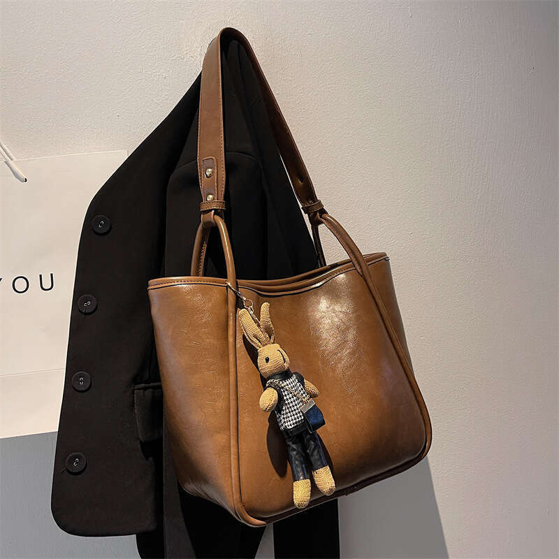 Commuting Large Capacity Tote Single Shoulder Armpit Handbag Plain Color Women Shopping Bag High Quality