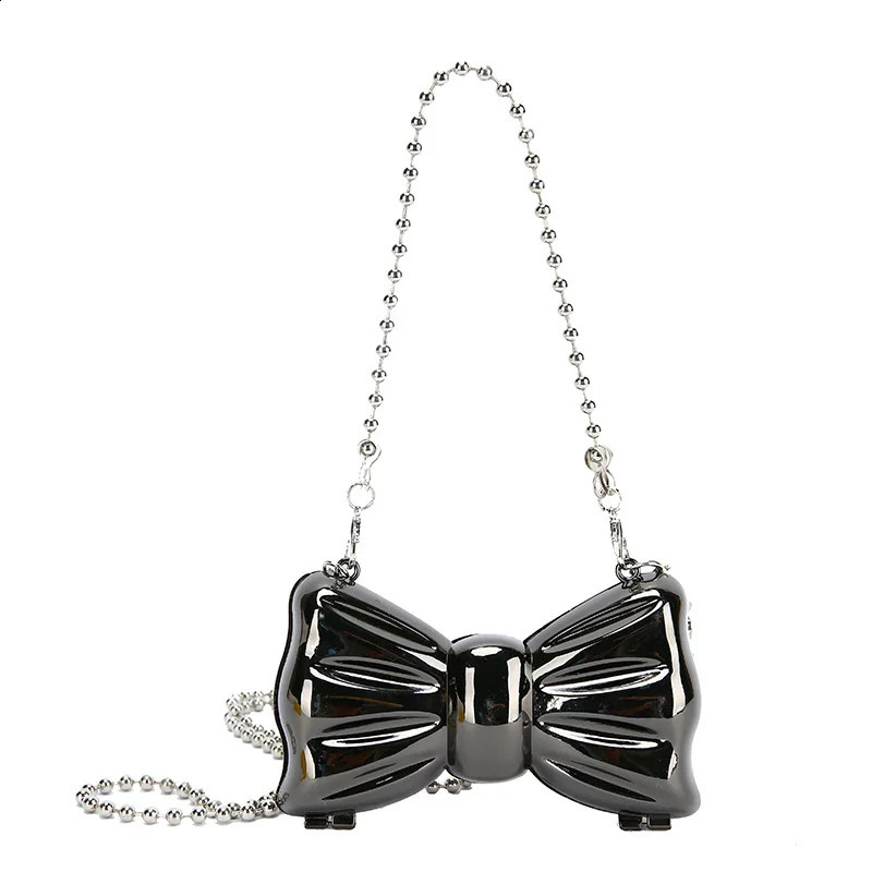 Metal Mini Bow Crossbody Bags For Women Fashion Silver Gold Shoulder Bag Women Bags Clutch Bag Lipstick Purses Coin Bags 250106