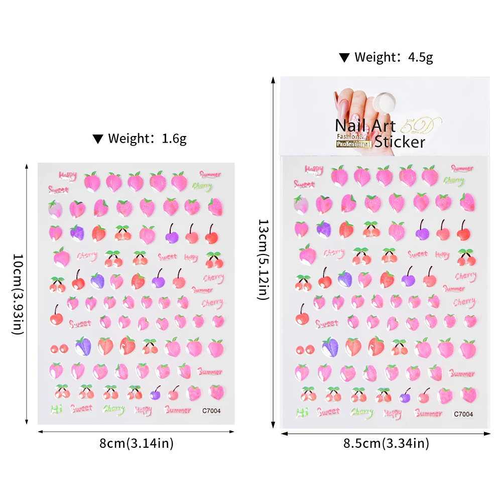 1PCS Summer Eyes 3D Jelly Nail Stickers Sausage Mouth Big Lips Smile Expression Design Self Adhesive Nail Art StickersXJ250120
