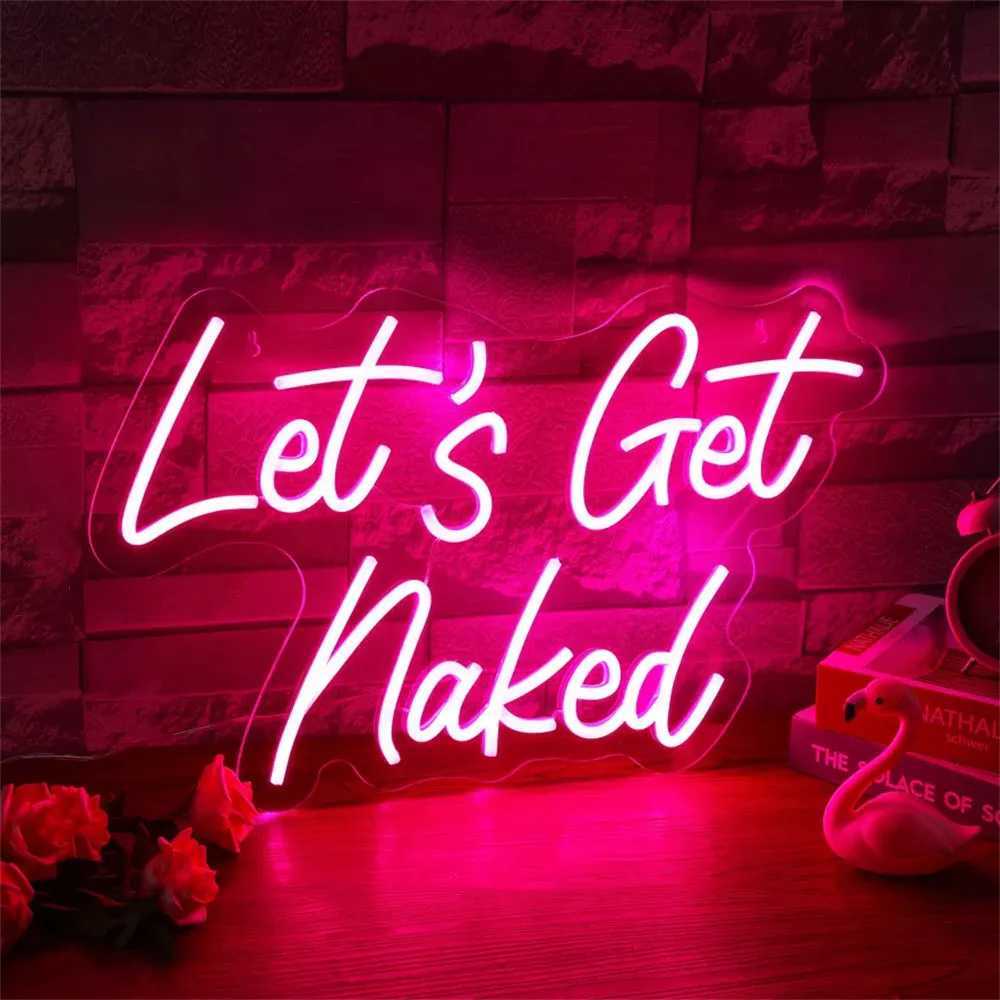 Lets Get Naked Neon Light Sign Bathroom LED Lamp Shower Man Cave Luminous Sign Room Party Event Art Wall Decoration Gift Y240817