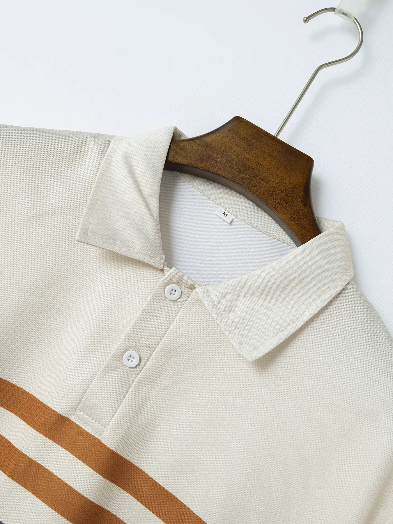 Summer Men Short Sleeved Polo Shirt Fashion Splice Stripe Printing T-Shirt Mens Breathable Shirt Party Men Clothing Top 240816