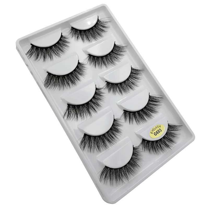 YSDO 3D mink eyelashes 3/5 pairs dramatic false eyelash strips soft thick false eyelashes natural long eyelashes extension makeup tool W240803