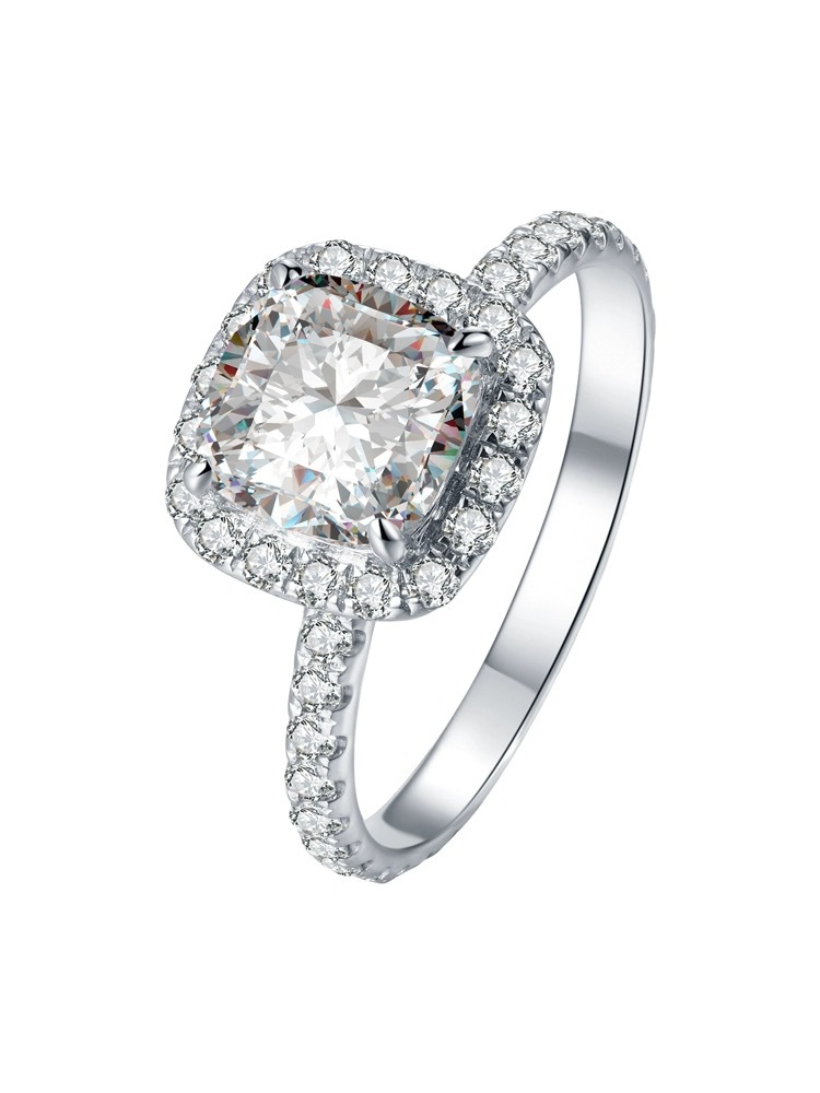 Infinity 6MM 1CT Moissanite Wedding | Sterg Sier Cushion Cut Halo Ring for Women dh5727163