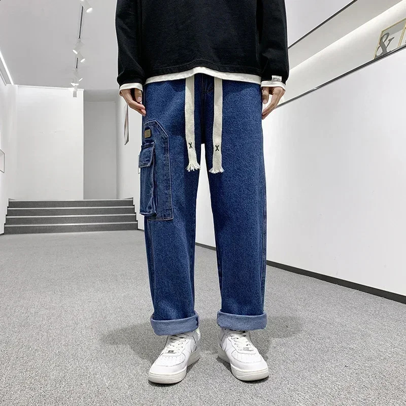 Cargo Jeans Men Streetwear Denim Jogger Pants Men Baggy Harem Jean Trousers Plus Size 8XL Mens Loose Fitting Sports Casual Jeans 240816