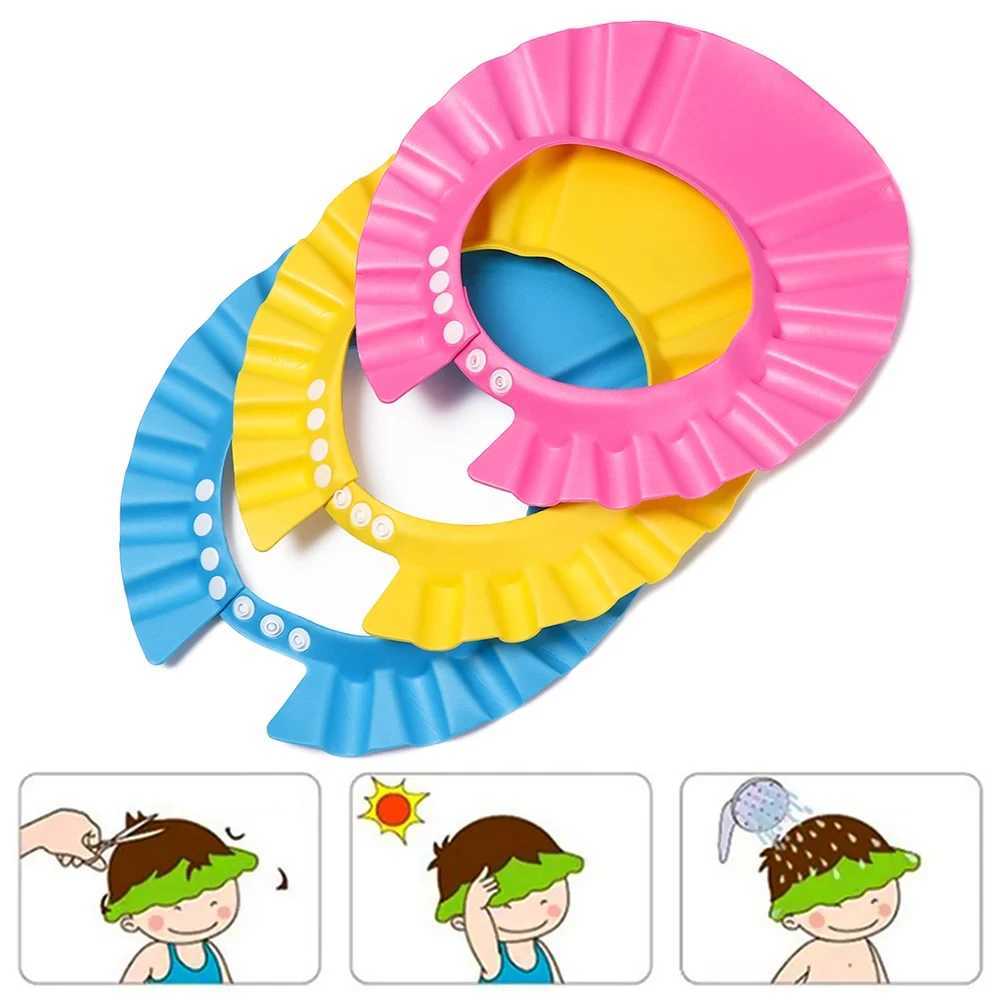 Adjustable baby shower cap childrens shampoo cap shampoo cap shower cover waterproof ear and eye protection coverW240717uiuy