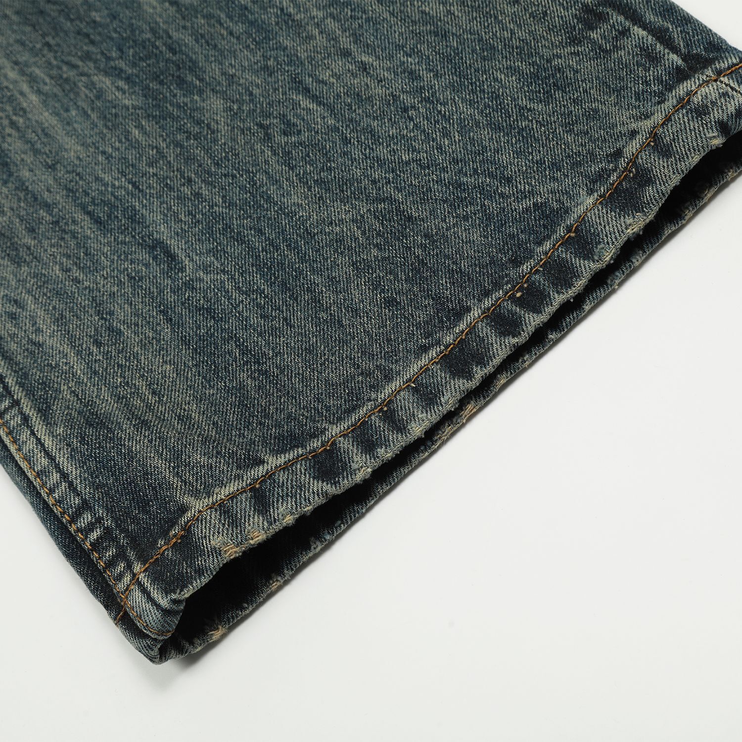 American Street Yellow Mud Washed Distressed and Sagging Jeans for Both Men and Women