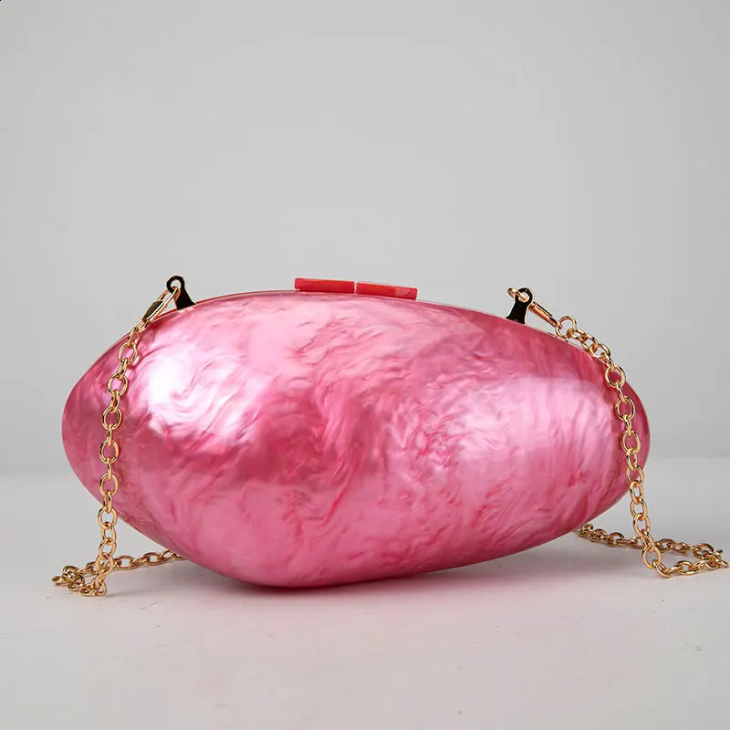 Pearl Acrylic Evening Bags er Clutch Purse Mini Womens Wallet Shell Chain Shoulder Crossbody Wedding Party Handbag 250103