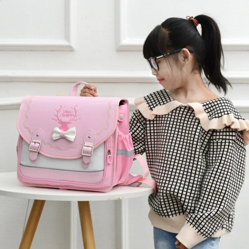 School Bags Girls Orthopedic Backpack Cute Waterproof SchoolBag for Teenage Flip Book Bag Student Grade 1-3 Mochilas Infantil 240819