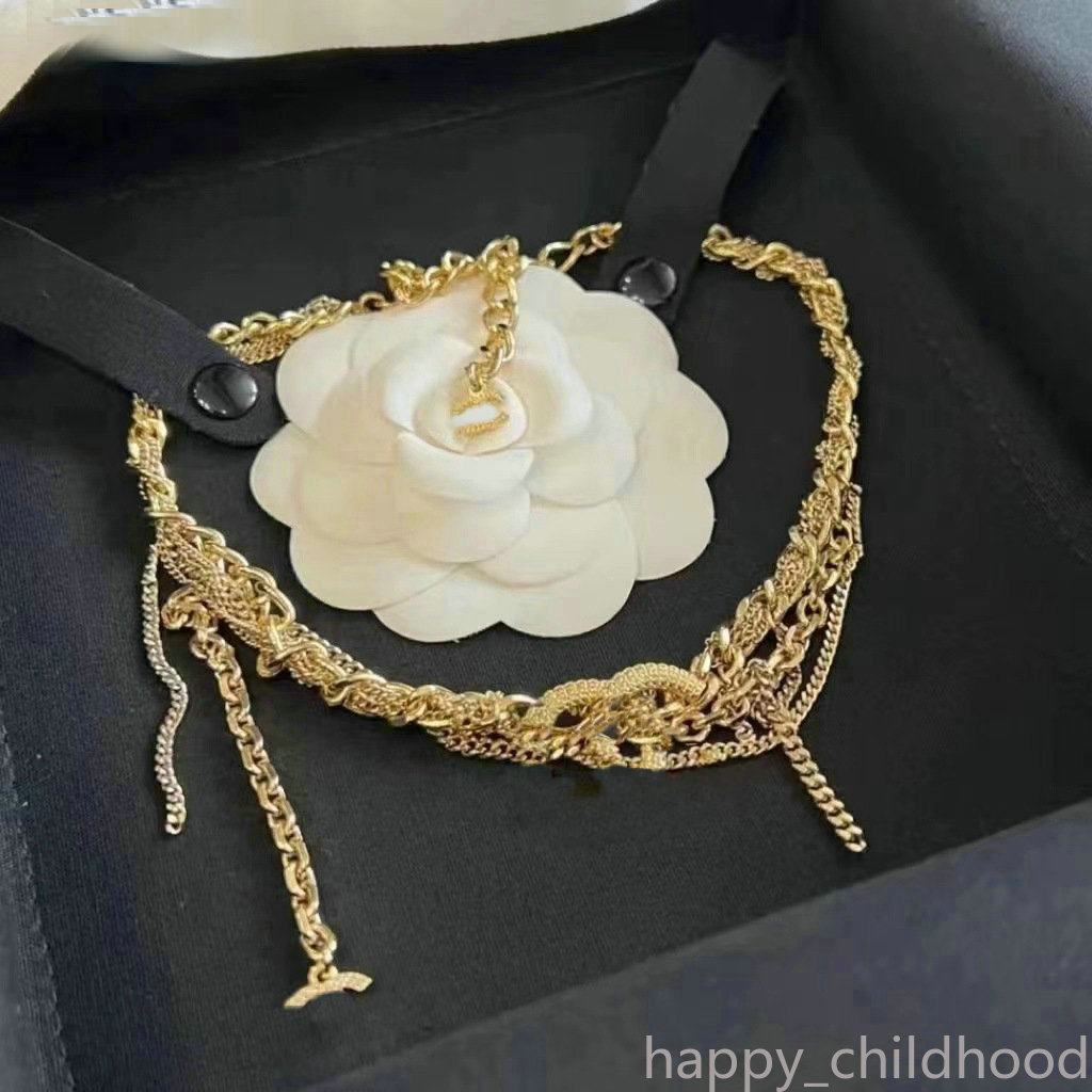 Women Necklace Choker Chain Brand Letter 18K Gold Plated Tassel Necklaces Designer Necklace Pendant Jewelry Accessories Loves Gift