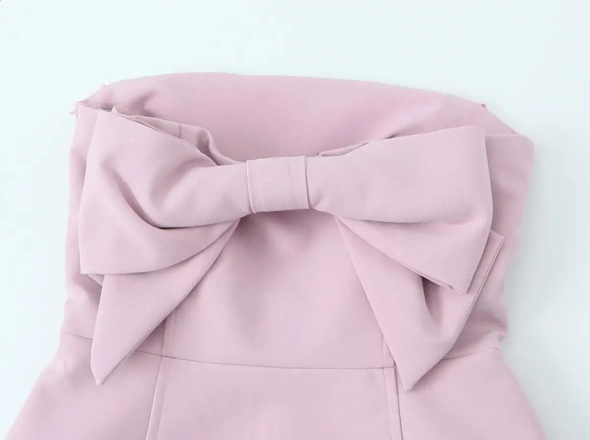 Sexy Off Shoulder A-line Mini Dress Women Backless Bow Party Dresses 240819