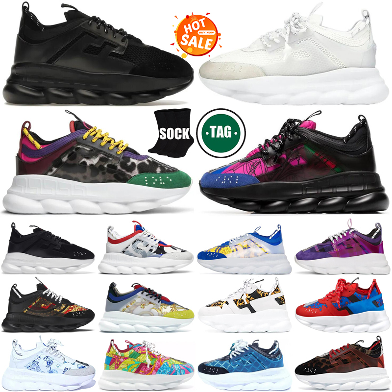 Free Shipping Designer Chain Reaction sneakers shoes for mens womens Chains red men women trainers green scarpe gold Plate-forme casual luxury