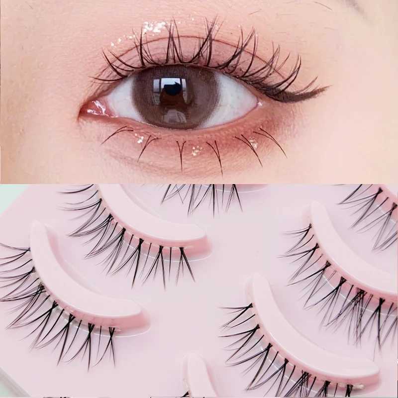 DINGSEN False Eyelash Animation Eyelash 5 pairs of Little Devil Eyelash Natural Daily Makeup Manga Eyelash Transparent Strap Eyelash W240803