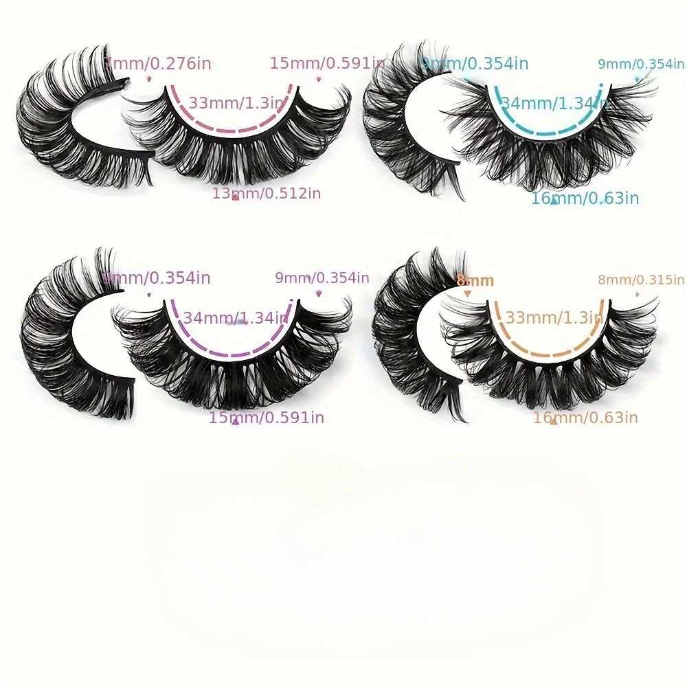 20 pairs of black false eyelashes exaggerated thick eyelashes fluffy artificial eyelashes for cat eyes used for daily and party makeup W240803