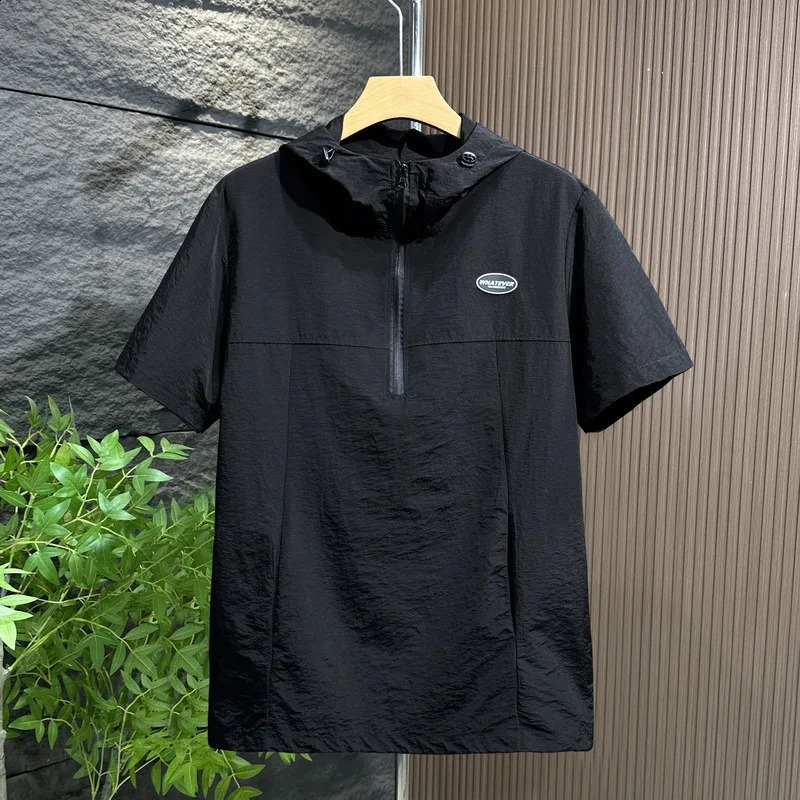 Mens Sets Summer Short Sleeve T-shirts Shorts Plus Size 10XL 11XL Fashion Casual Solid Color Hooded Suits Male Big Size 10XL 240816