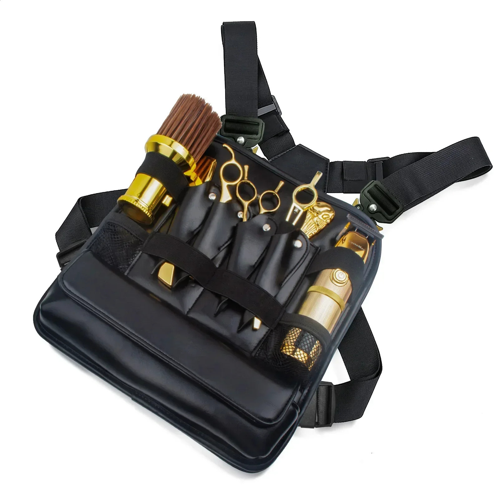 Type Barber Stylish Haircut Tool Storage Chest Bags Professional Leather Fashionable Functional Chest Rigs Bag For Salon 240808