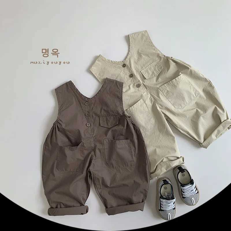 18M-6Y summer baby jumpsuit for boys and girls girls and girls retro jumpsuit for children W240806