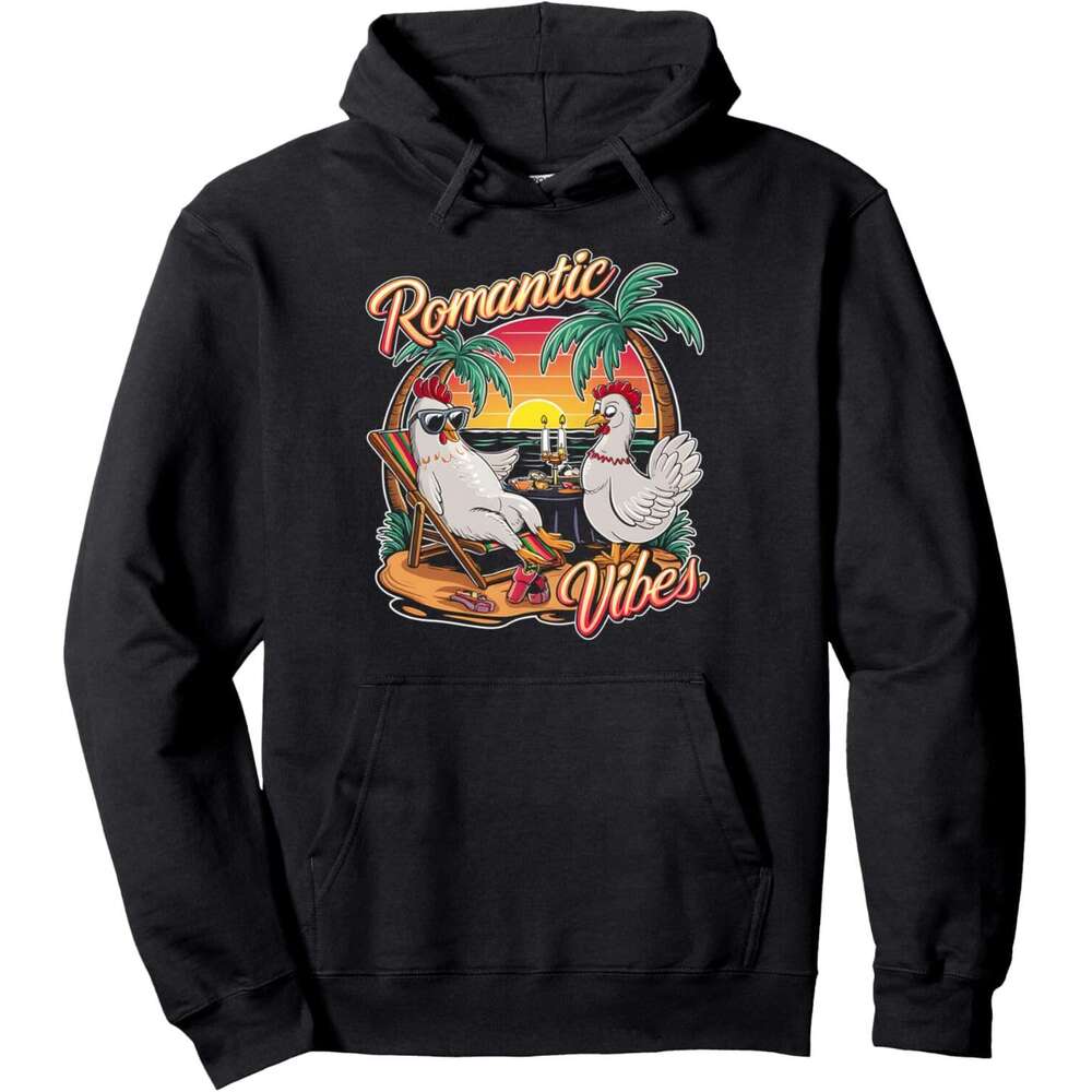 Hoodie for Mens Womens Chicken Lover Romantic Beach Sunset Vibes Farmer Gifts Pullover Hoodie Hoodies sweatshirt pullover jacket Long sleeve
