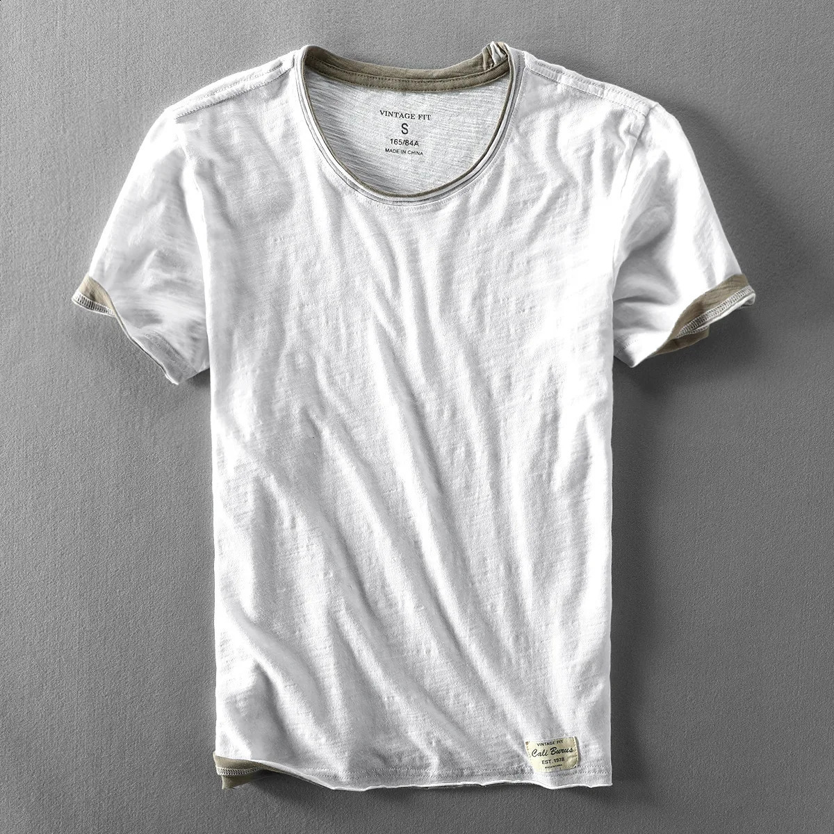Summer Fashion Mens Japan Style Bamboo Cotton Solid Color Short Sleeve T-Shirt Male Casual Simple Soft Thin White Tee Tshirts 240816