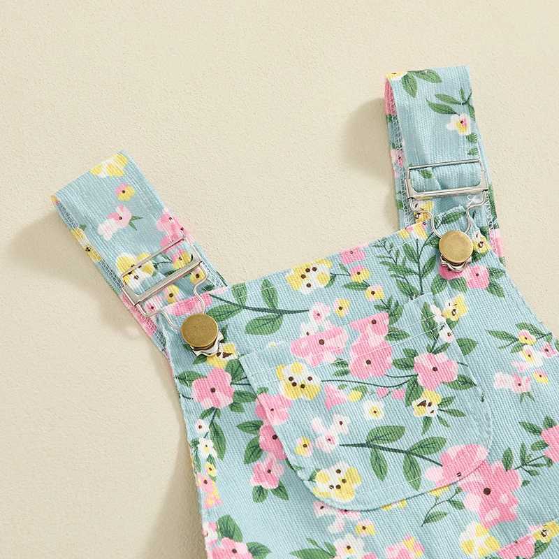 Baby girl summer top sleeveless printed jumpsuit short sleeved childrens jumpsuit W240806