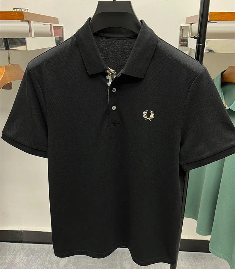 2024 top Summer Polo Collar Anti Pilling Shirt Mens Classic Outdoor Comfortable Sports Top Business Casual T-shirt 240819