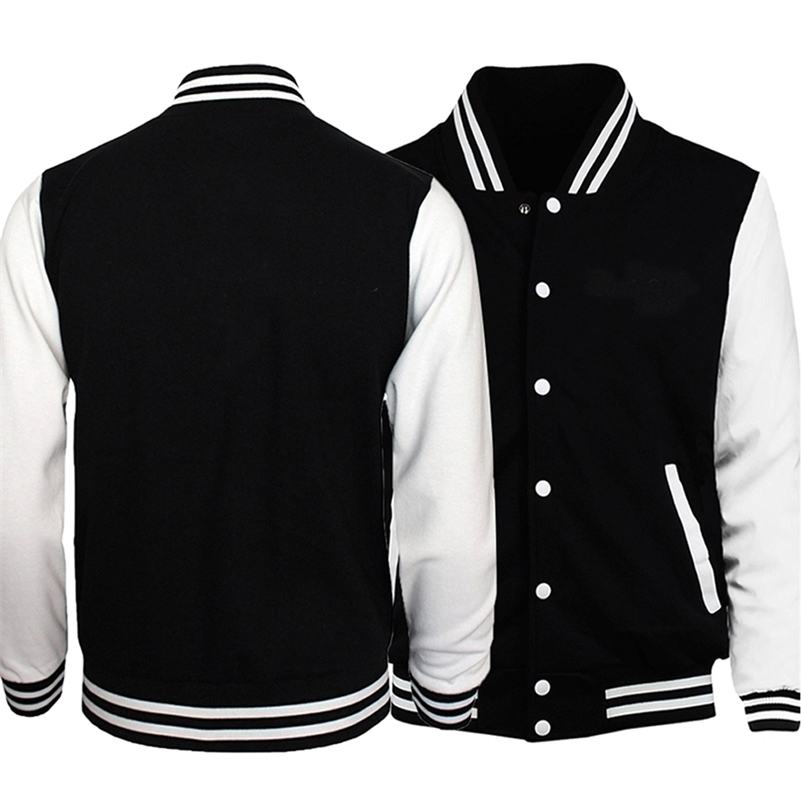 Black White Solid Color Jacket Loose Oversized Clothes Casual Men Baseball Clothes Personality Street Coat Warm Fleece Jackets 240816