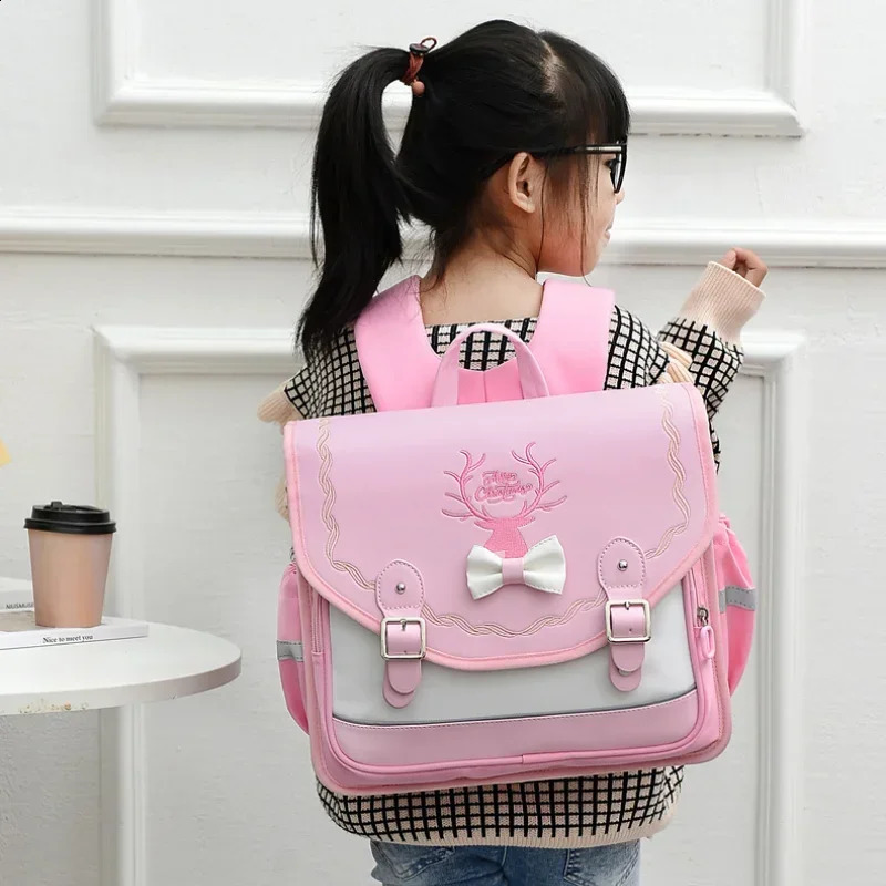 School Bags Girls Orthopedic Backpack Cute Waterproof SchoolBag for Teenage Flip Book Bag Student Grade 1-3 Mochilas Infantil 240819